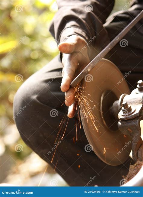 Sharpening The Axe Stock Image - Image: 21024661