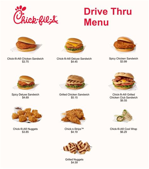 Chick-fil A Menu - 10 Free PDF Printables | Printablee