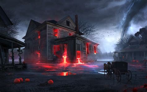 1440x900 Resolution Spooky Halloween House 1440x900 Wallpaper - Wallpapers Den