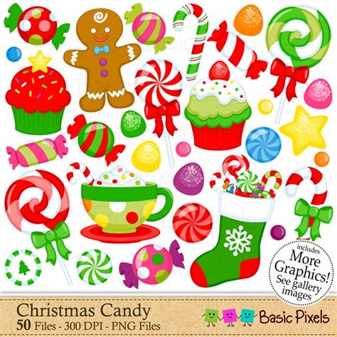 Christmas Candy Clipart Digital Clip Art Christmas - Etsy UK