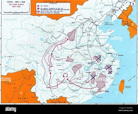 Chinese civil war map 03 Stock Photo - Alamy