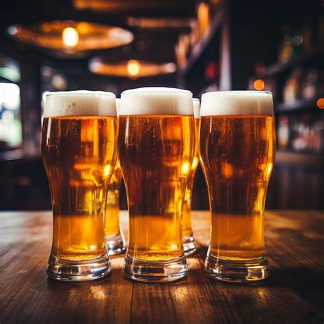 Premium AI Image | Draught beer in glasses