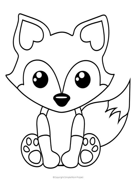 fox coloring pages cute - Perry True