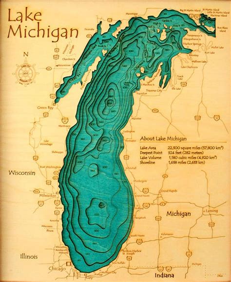 lakemichigan | Lake map, Custom lake art, Lake art