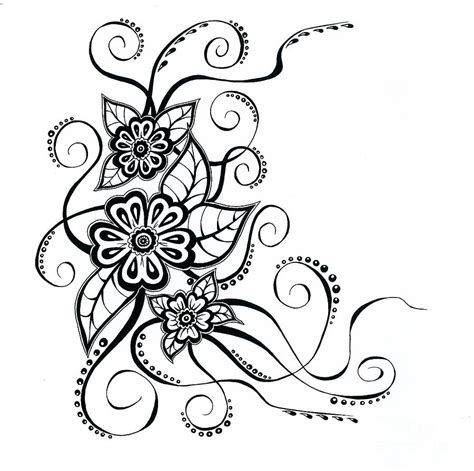 Floral Line Drawings - ClipArt Best