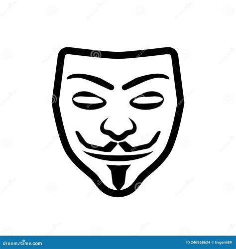 Anonymous Guy Fawkes Mask Icon, Confidentiality Concept Icon on White ...