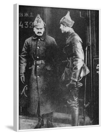 'Leon Trotsky, Bolshevik Commissar for War, Alighting from His Train Hq During the Russian Civil ...