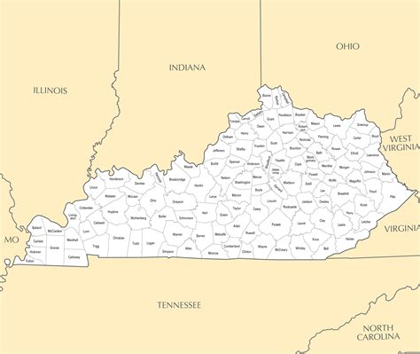 Kentucky State Map With Cities