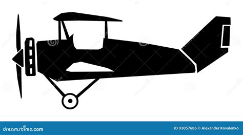 Vintage Airplane, Side View Stock Illustration - Illustration of vintage, poster: 93057686