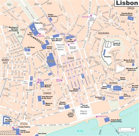 Baixa lisbon map - Map of baixa lisbon (Portugal)