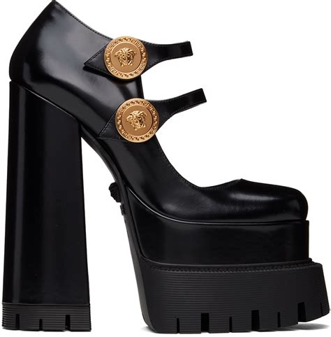 Versace: Black Medusa Aevitas Platform Heels | SSENSE