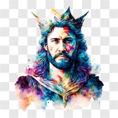 Download Portrait of King Jesus with Colorful Paint Splashes - Joseph ...