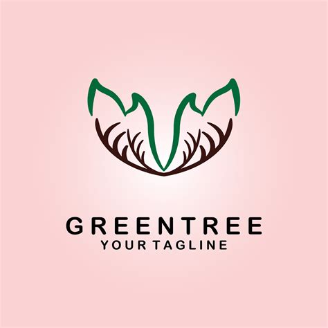 green tree logo design line art 25502429 Vector Art at Vecteezy