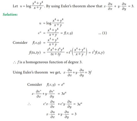 Euler’s theorem and its applications - Applications of Differentiation