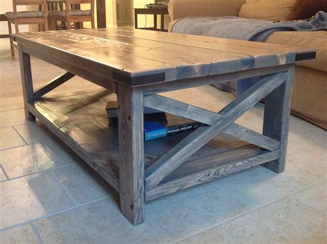 Rustic X coffee table with Minwax Classic Gray stain | Ana White