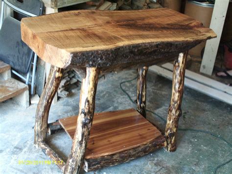 Handmade Rustic & Log Furniture: Oak Log Kitchen Island