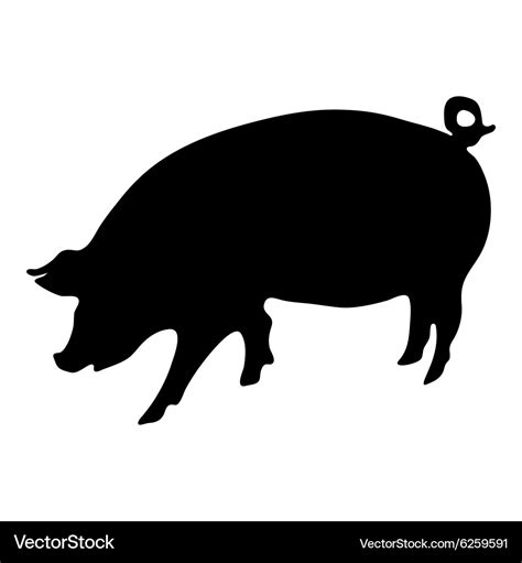 Pig silhouette Royalty Free Vector Image - VectorStock