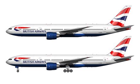 British Airways Boeing 777-236/ER side view illustration – Norebbo