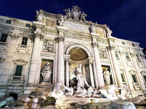 Trevi Fountain at Night Photograph by John Rizzuto - Pixels