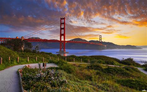 Golden Gate Bridge, California, landscape, Golden Gate Bridge, USA, sky HD wallpaper | Wallpaper ...