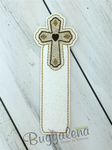 Cross Bookmark Embroidery Design | Embroidery designs, Embroidery, Bookmark