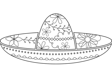 Flower Sombrero Coloring Page - Free Printable Coloring Pages for Kids