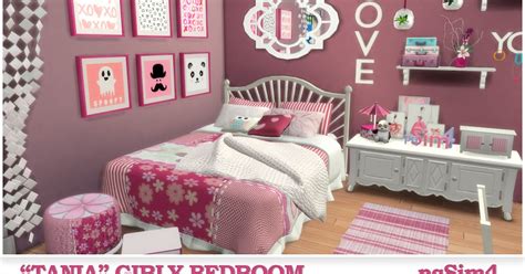 "Tania" Girly Bedroom. Sims 4 Custom Content.