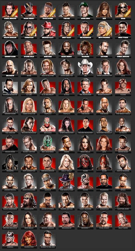 WWE 13 Complete Rosters | Wwe wrestlers, Wwe tna, Wwe superstars