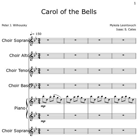 Carol of the Bells - Sheet music for Choir Tenor, Piano