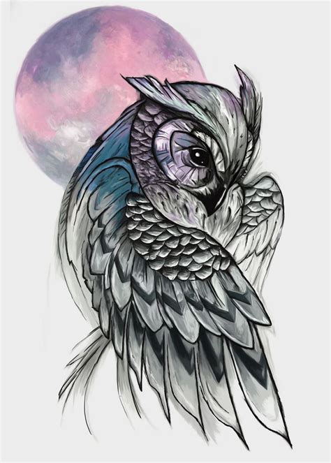 Realistic Owl Tattoo Drawing - Printable Calendars AT A GLANCE