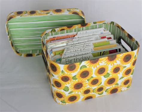 Greeting Card Organizer or Keepsake Box Sunflower - Etsy