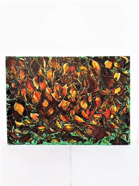 Autumn Leaves Painting Original Acrylic Art on Canvas With - Etsy