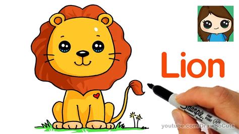 Simple Cute Lion Drawing