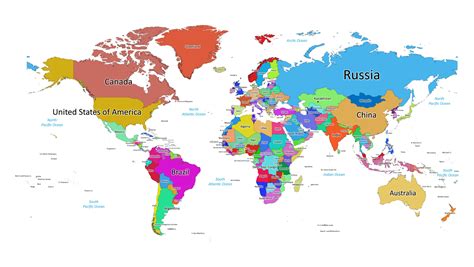 A World Map Labeled - Drusie Kimberlyn