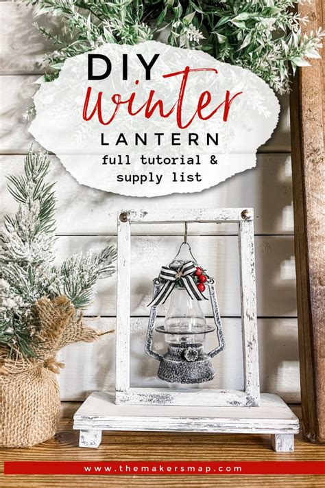 DIY Winter Lantern - Affordable Winter or Christmas Decor