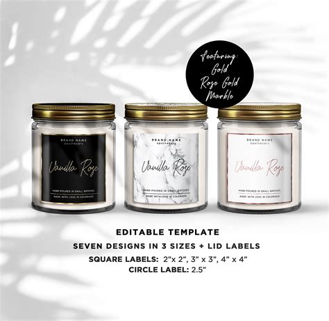 Candle Labels Templates