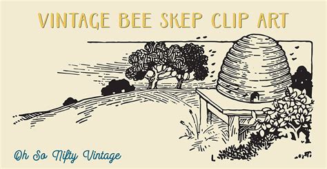 Free Vector Clip Art | Vintage Bee Skep | Oh So Nifty Vintage Graphics