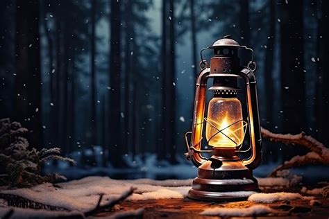 Old lantern winter forest night. | Free Photo - rawpixel