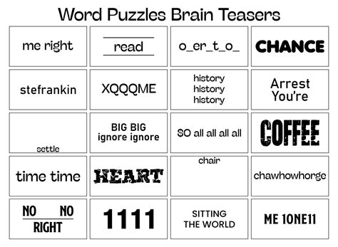 Visual Brain Teasers Printable Web These Printable Brain Teasers Will Help Build Vocabulary ...