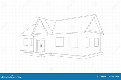 Line Drawing House Clipart Porch