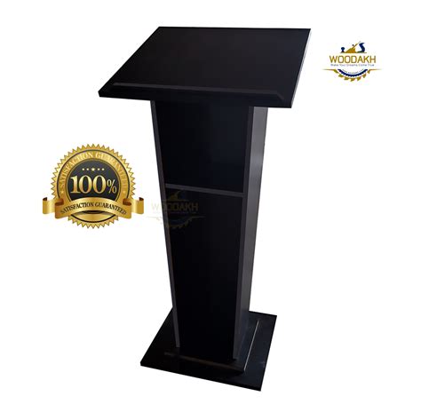 Modern New Design Lecture Stand | Black Laminated podium - WoodAKH