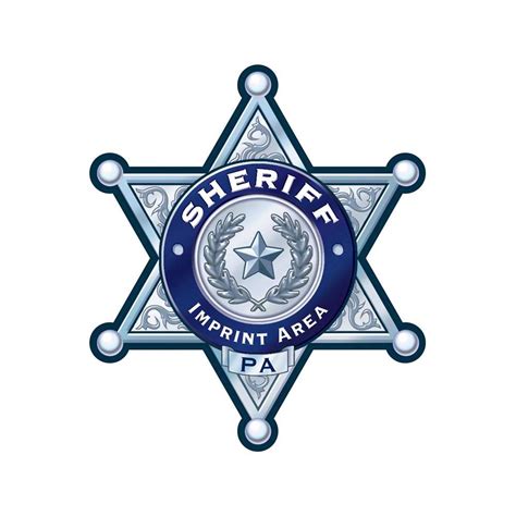 Custom Silver 6-Point Sheriff Sticker Badge