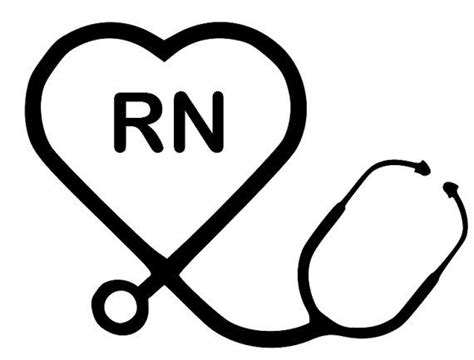 Heart Stethoscope RN Decal by SmallTownGraphics on Etsy, $4.50 | RN is ...