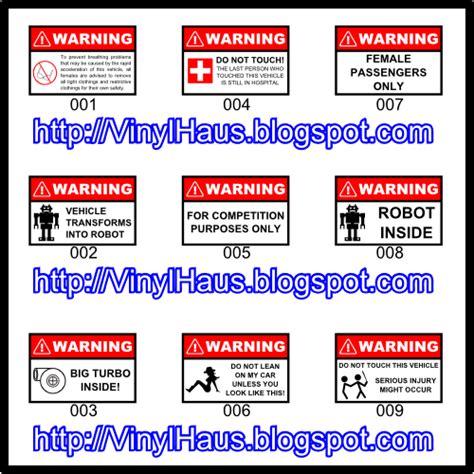 Buy Stickers - Online Store: Funny Warning Stickers