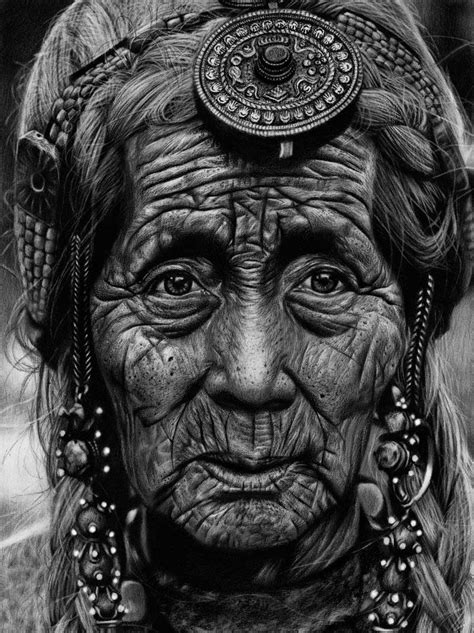 40 Beautiful and Realistic Portrait Drawings for your inspiration | Old faces, Eye photography ...