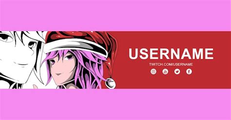 Premium Vector | Anime twitch banner design template