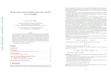 The Riemannian curvature identities for the torsion connection on $Spin(7)$-manifold and ...