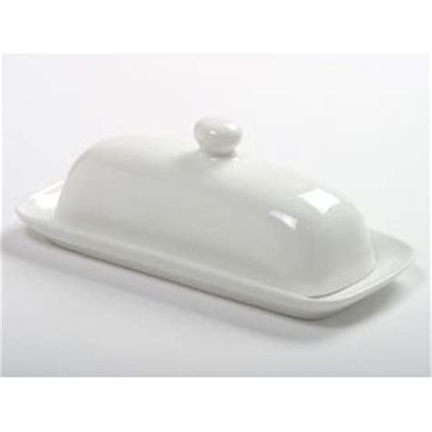 White Porcelain Butter Dish with Handle