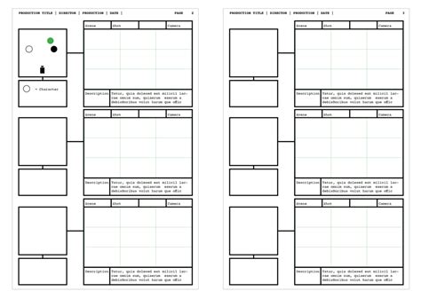 InDesign storyboard template