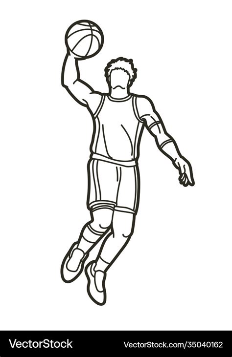 Basketball Player Outline Clip Art